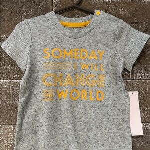 Robeez Gray Tee‎ with Yellow Inspirational Print, NWT 9-12M